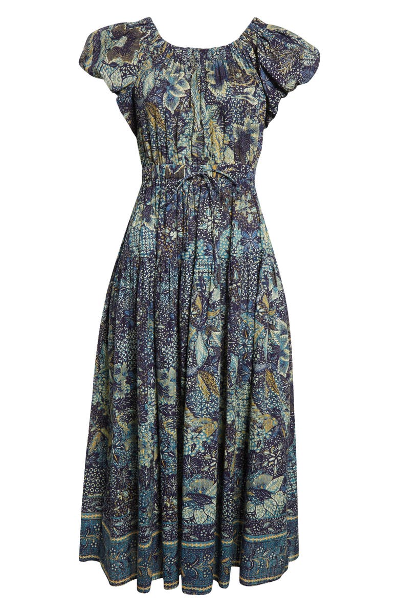 Ulla Johnson Abigail Puff Sleeve Cotton Blend Dress, Alternate, color, 