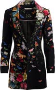 Alice + Olivia Mya Butterfly & Floral Print Blazer