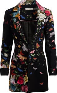 Alice + Olivia Mya Butterfly & Floral Print Blazer