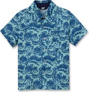 Lands' End Boys Short Sleeve Linen Slub Button Down Shirt