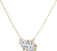 HauteCarat Twin Heart Lab Grown Diamond Necklace