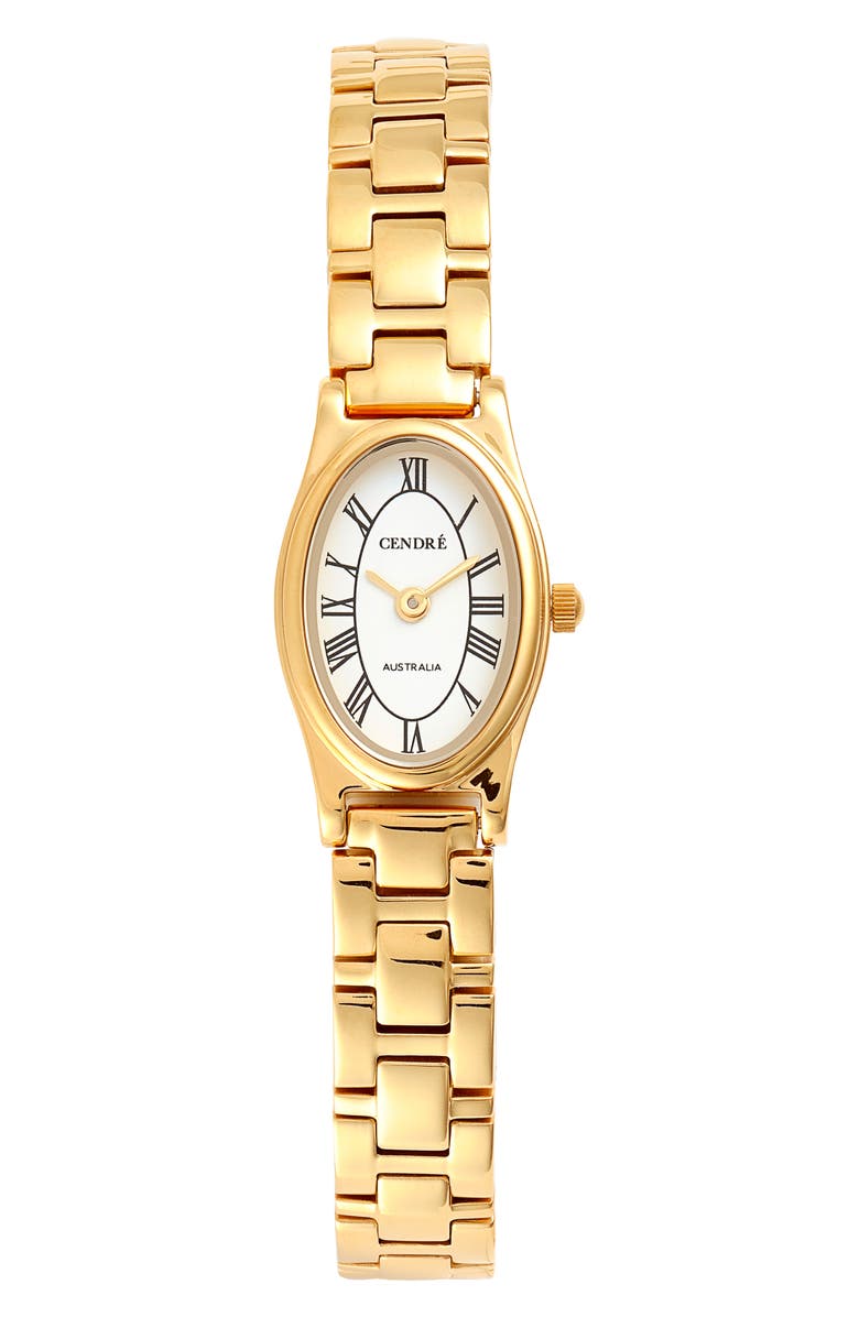CENDRE Emmeline Bracelet Watch, 16mm x 24mm, Main, color, White / 18K Yellow Gold