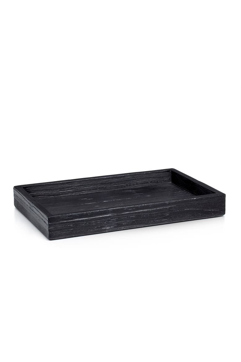 Shou Sugi Ban Tray, Alternate, color, BLACK