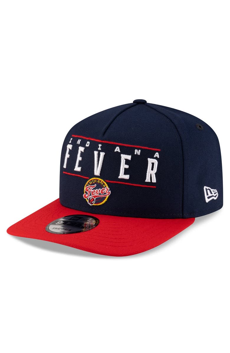 New Era Unisex New Era Navy/Red Indiana Fever 2025 WNBA Draft A-Frame 9FIFTY Snapback Hat, Main, color, 
