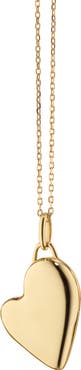 Monica Rich Kosann Slim Lockets 18k Gold Mini Heart Locket Necklace