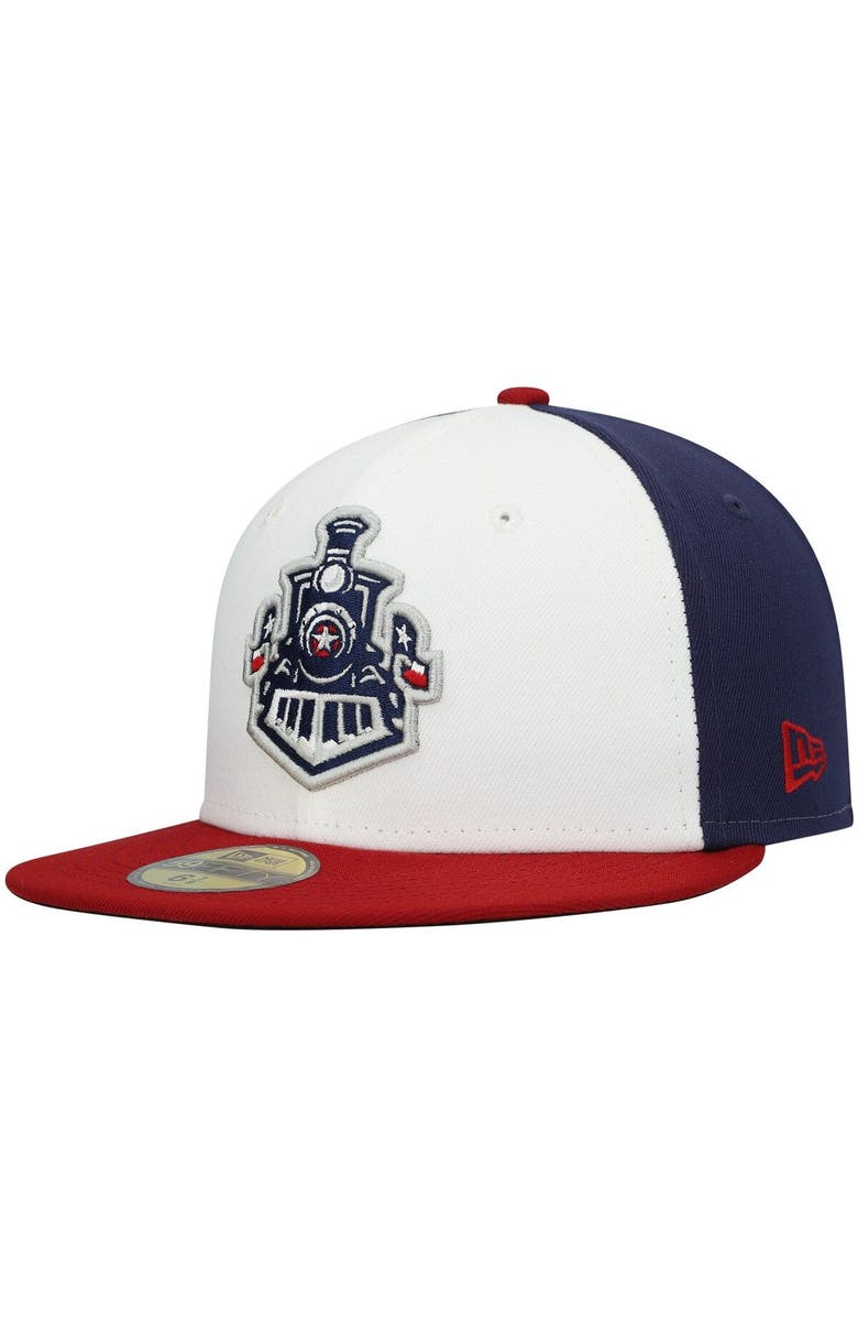 New Era Men's New Era White/Navy Round Rock Express Authentic Collection Team Alternate 59FIFTY Fitted Hat, Alternate, color, White