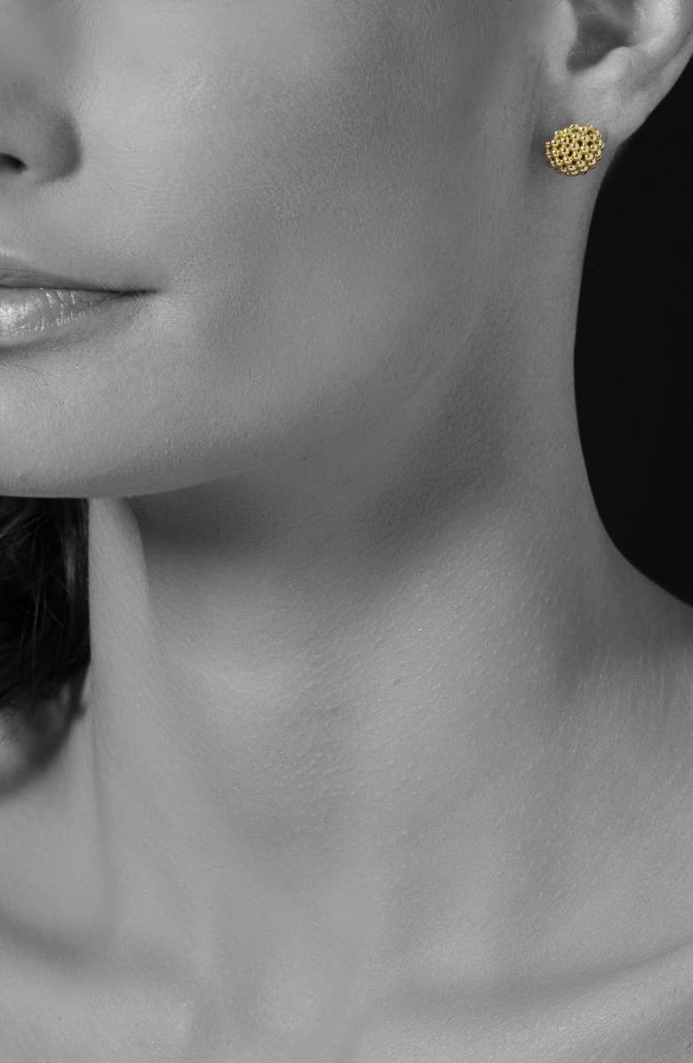 LAGOS Caviar Lattice Stud Earrings, Alternate, color, Gold