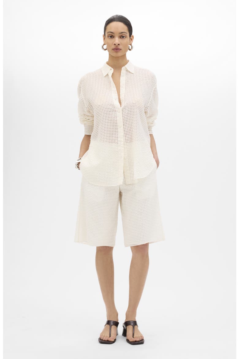 Gingham Blouse, Main, color, Off White