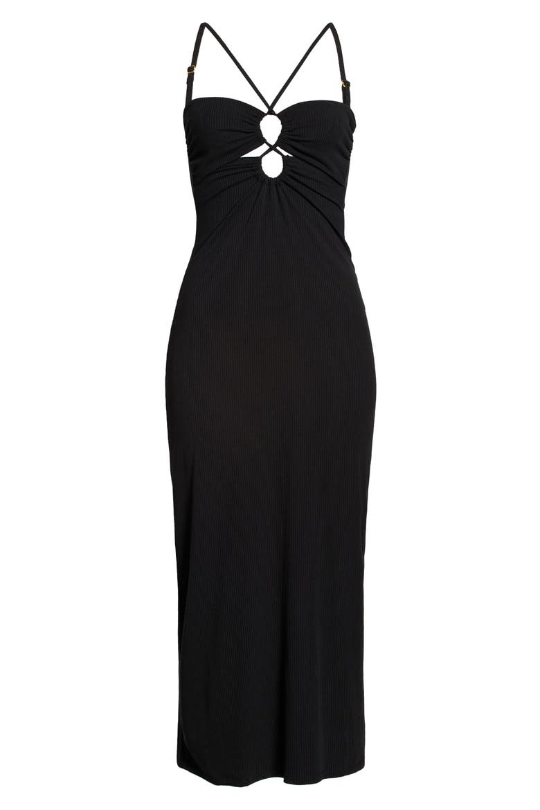 Ellery Cutout Cover-Up Dress, Alternate, color, BLACK