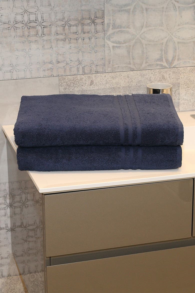 Denzi Bath Sheet - Set of 2 - Twilight Blue, Alternate, color, TWILIGHT BLUE