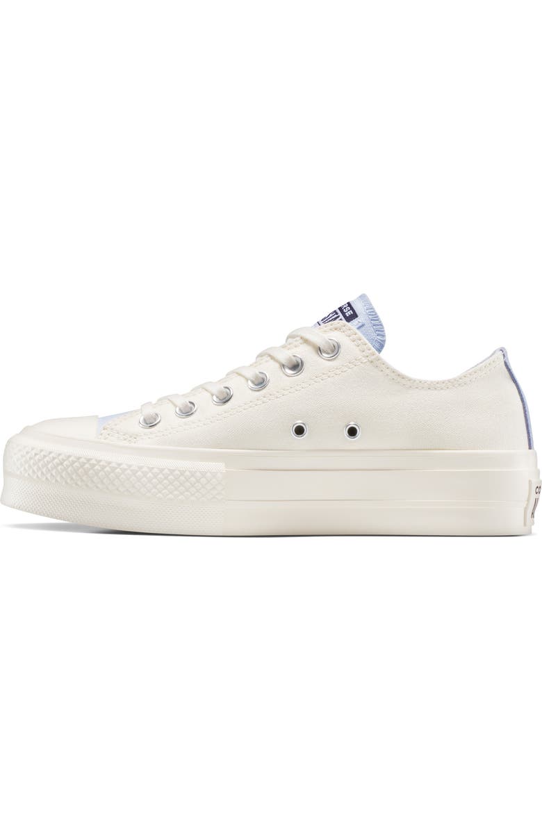 Converse Chuck Taylor<sup>®</sup> All Star<sup>®</sup> Low Top Platform Sneaker, Alternate, color, Egret/ Egret/ Blue Supermoon