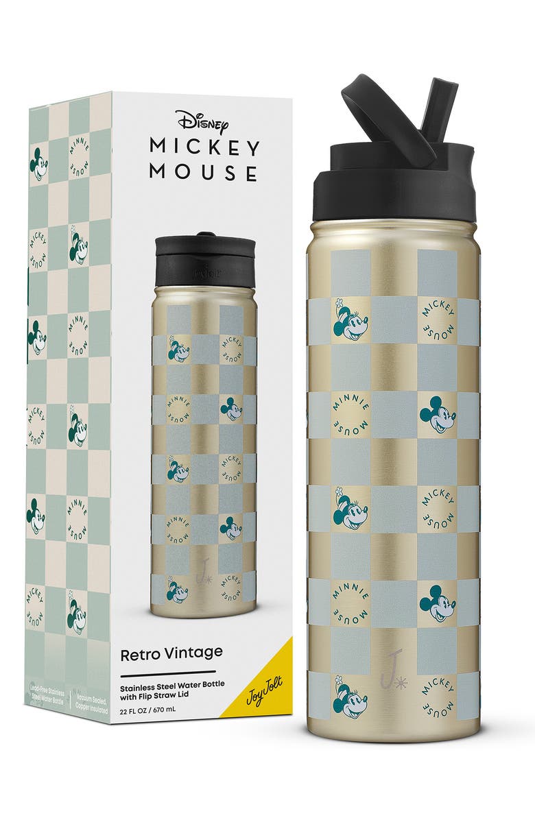 JoyJolt Mickey Mouse 22-Ounce Stainless Steel Water Bottle, Alternate, color, Gold