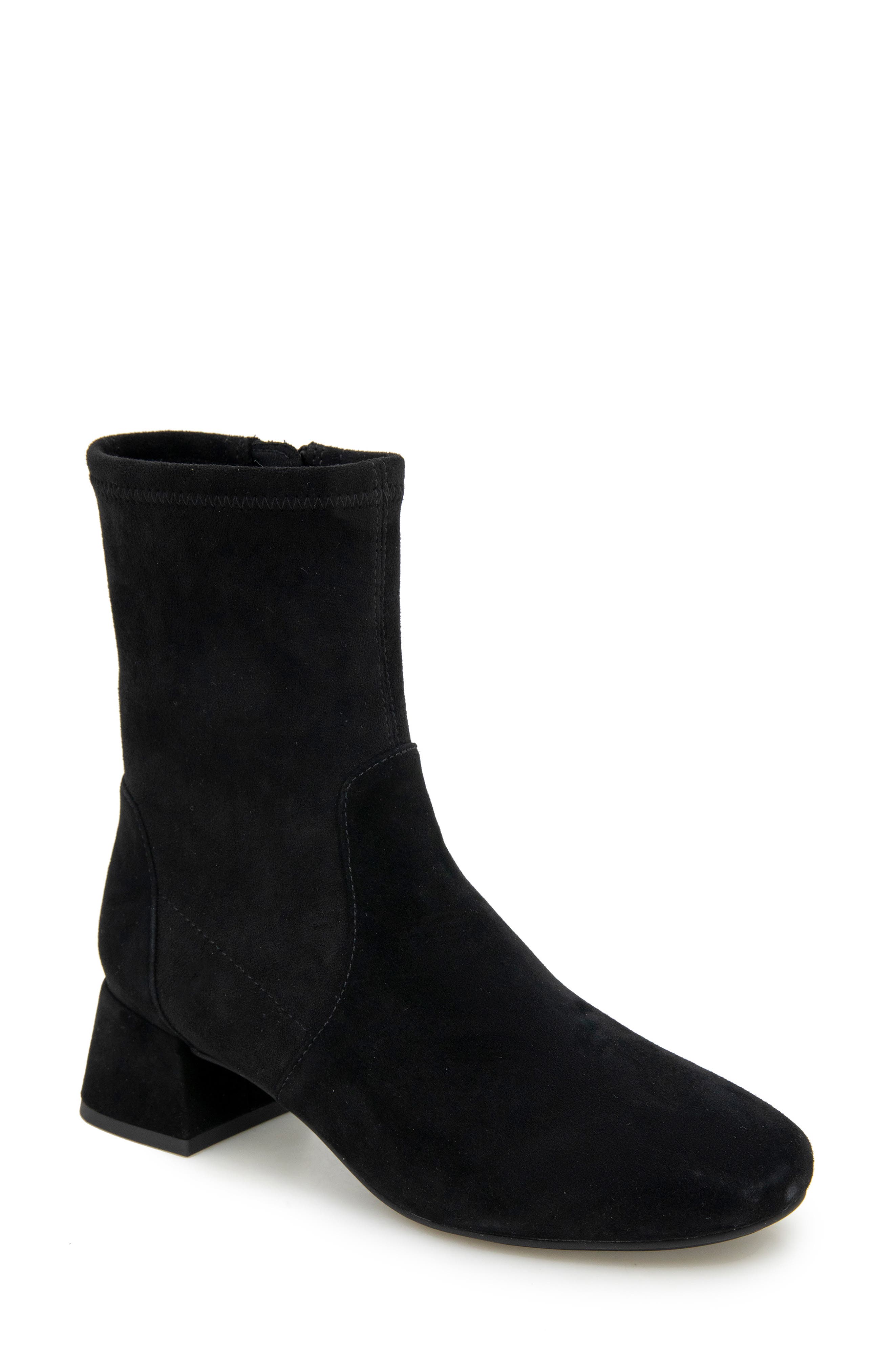 Gentle Souls Elbert Block Heel Bootie, Main, color, Black Suede