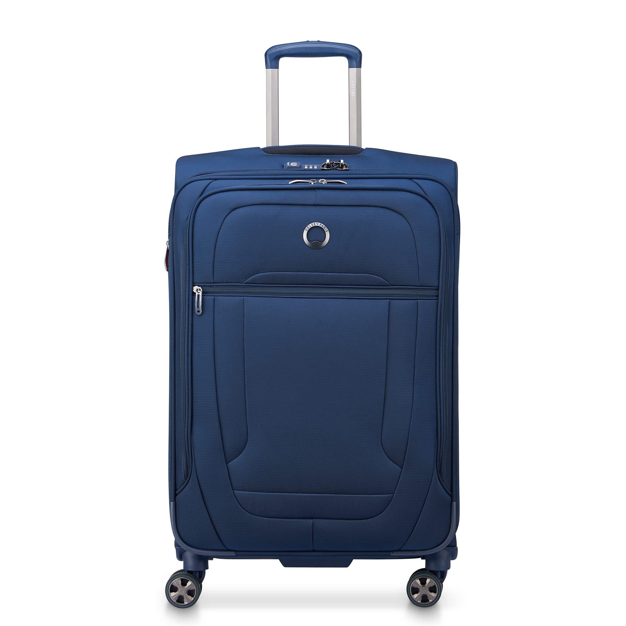 Delsey Paris Helium DLX 3-Piece Set (20/25/29) Softside Expandable Luggage with Spinner Wheels, Alternate, color, Navy Blue