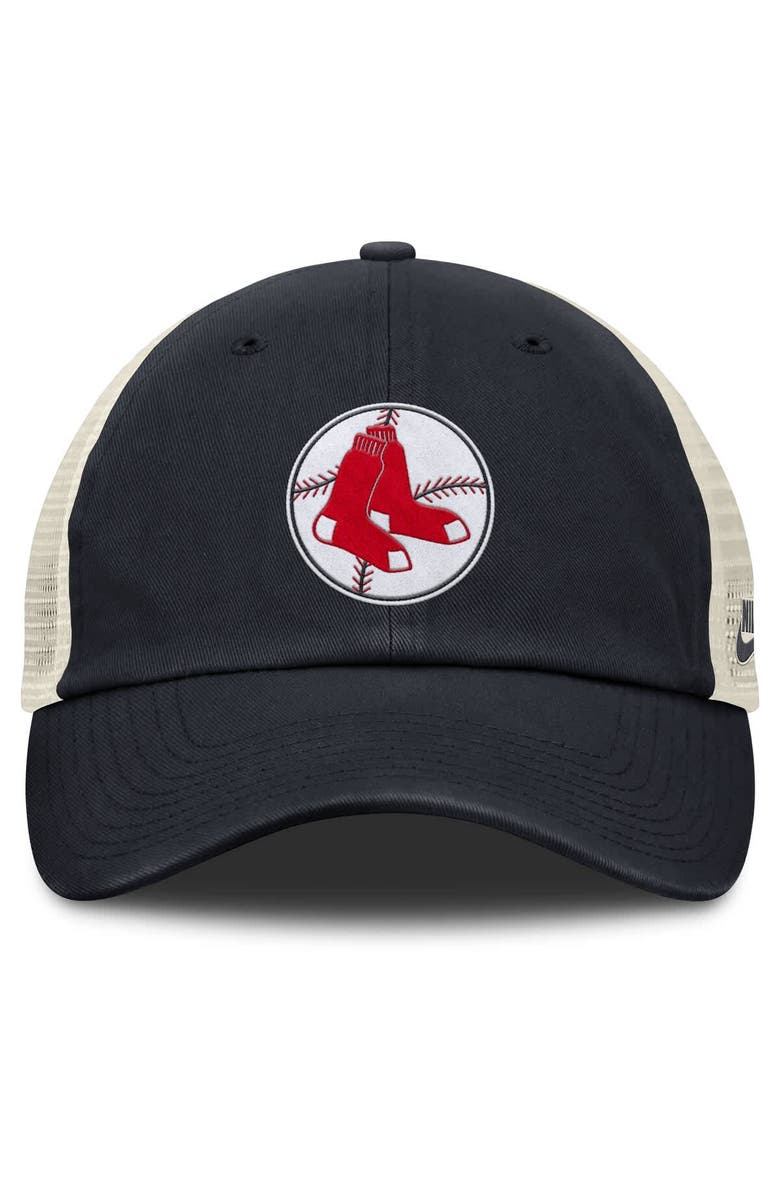 Nike Men's Nike Navy/Natural Boston Red Sox Cooperstown Collection Club Trucker Adjustable Hat, Alternate, color, 