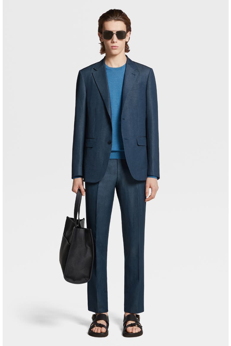 Trofeo Wool & Linen Sport Coat, Alternate, color, BLUE