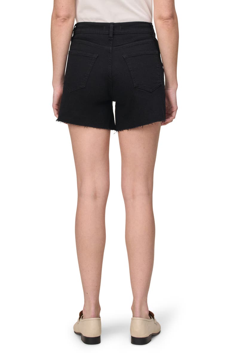 WARP+WEFT VVI Raw Hem High Waist Relaxed Fit Denim Shorts, Alternate, color, 