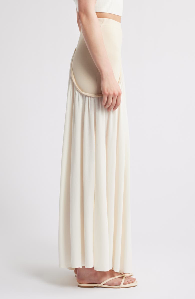 Solid & Striped The Soglio Asymmetric Rib Overlay Maxi Skirt, Alternate, color, Brule X Khaki