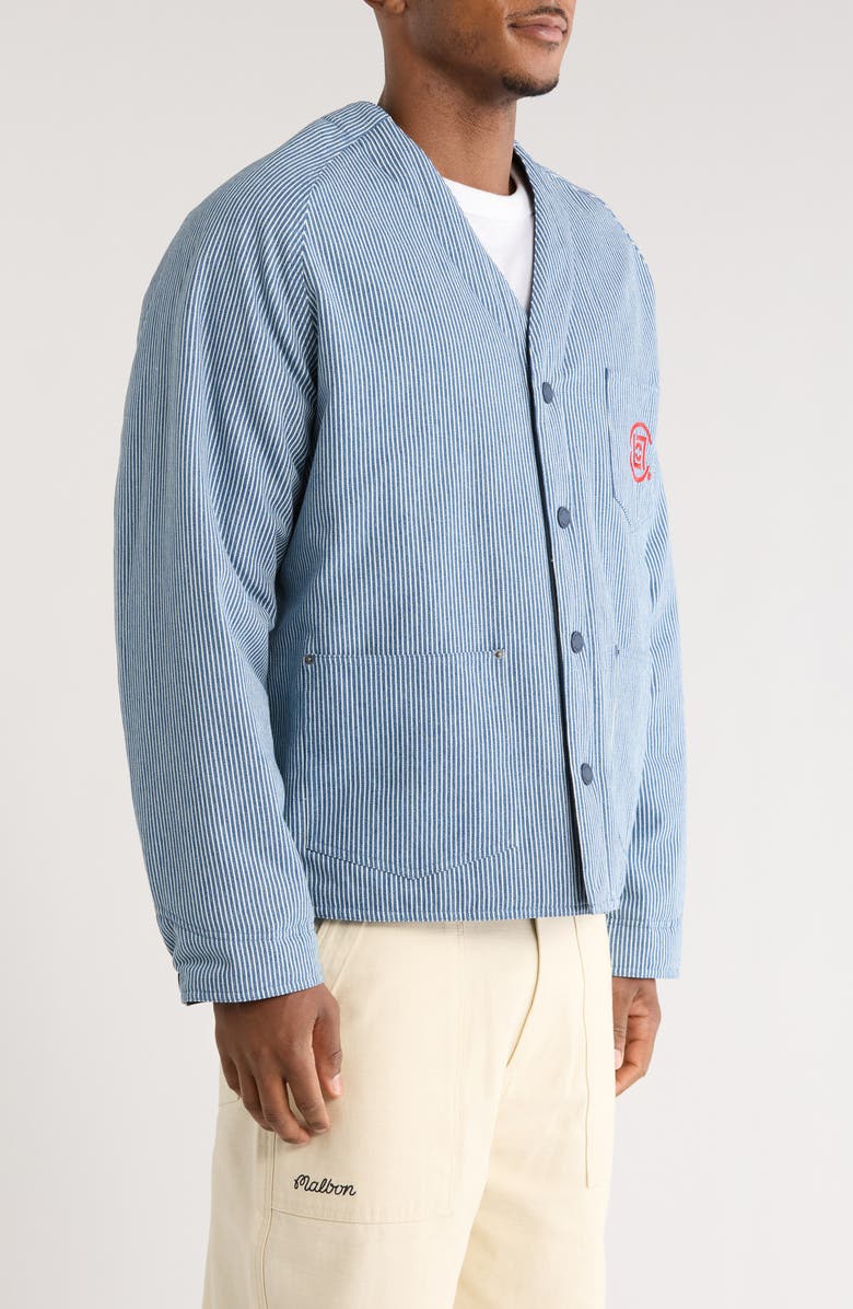 Malbon Golf x CLOT Reversible V-Neck Jacket, Alternate, color, Navy