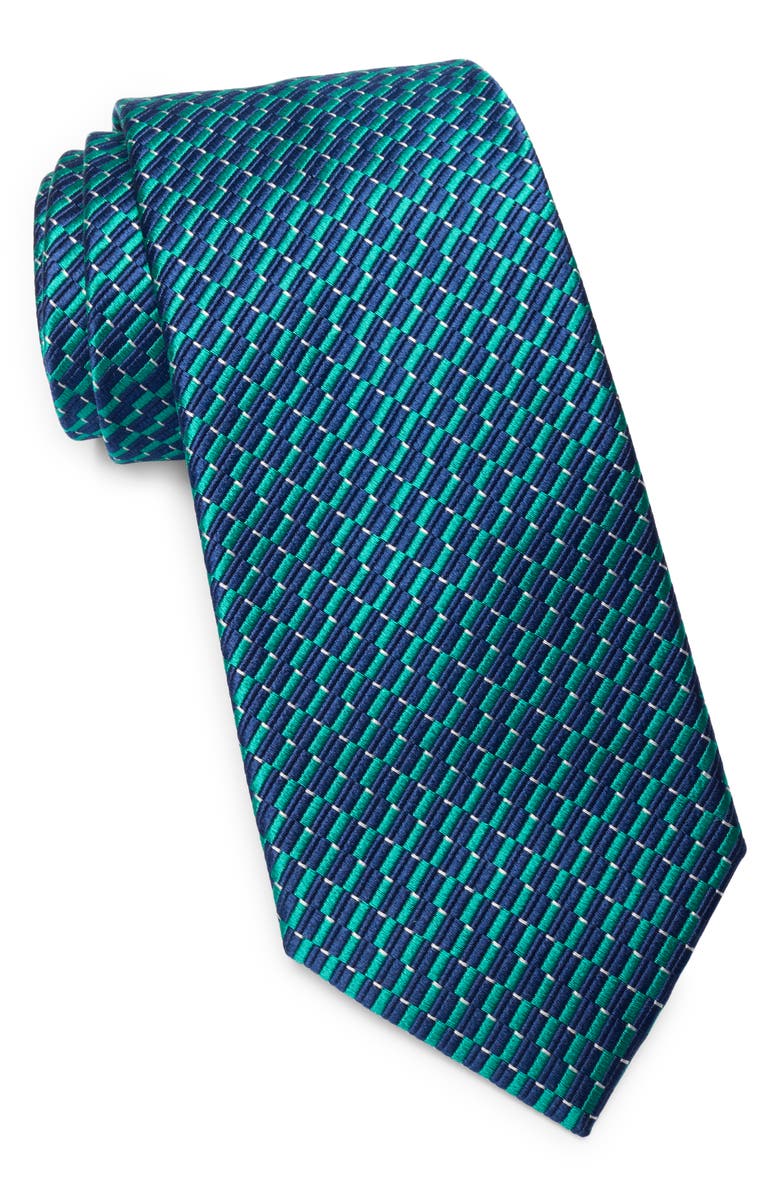 Ted Baker London Woodrow Textured Geometric Silk Blend Tie, Main, color, 