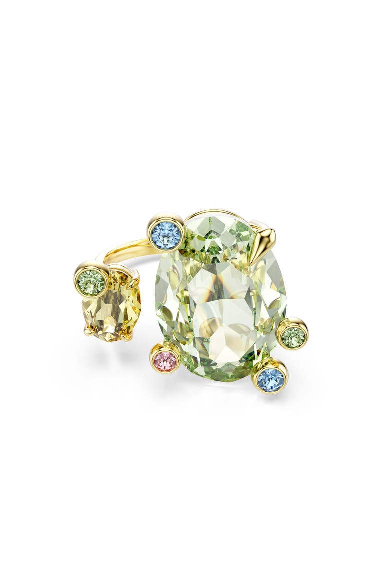 Gema Crystal Open Band Ring, Main, color, GREEN