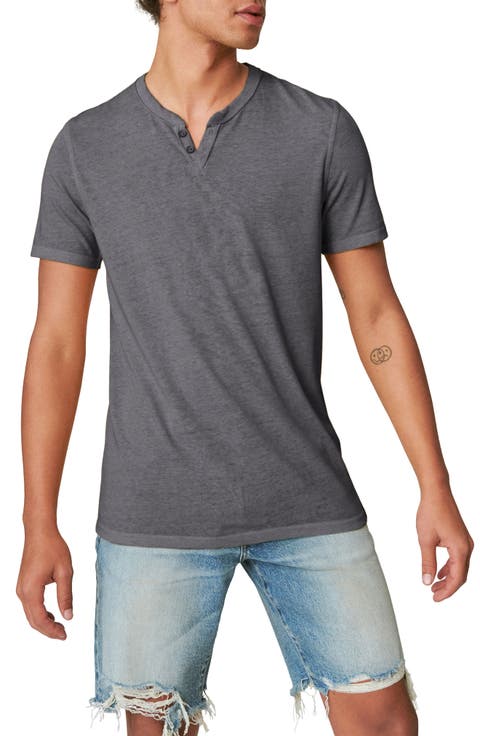 Venice Button Neck Cotton Blend T-Shirt