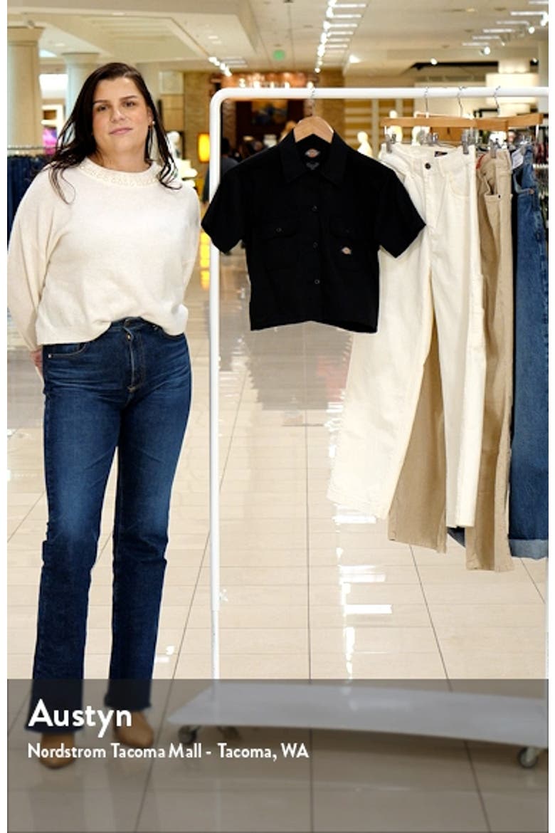Short Sleeve Crop Work Shirt video