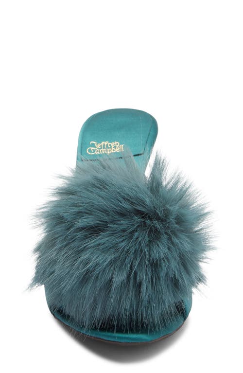 Jeffrey Campbell Shopaholic Faux Fur Pom Slide Sandal