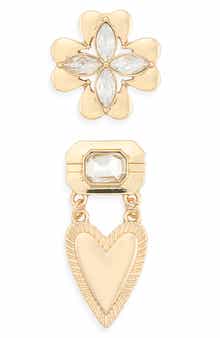 Flower & Heart Brooch Set
