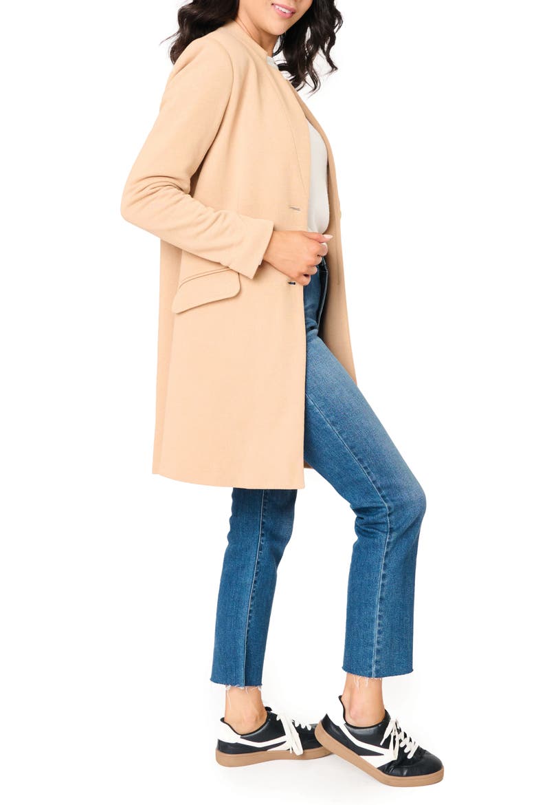 Notch Collar Cotton Blend Jacket, Alternate, color, CAPPUCCINO