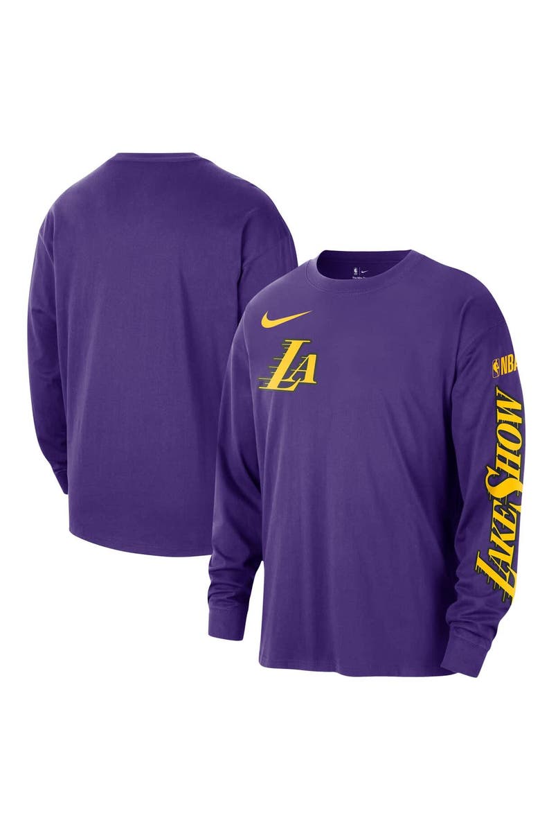 Nike Men's Nike Purple Los Angeles Lakers 2024/25 City Edition Courtside Max90 Heavyweight Long Sleeve T-Shirt, Main, color, 
