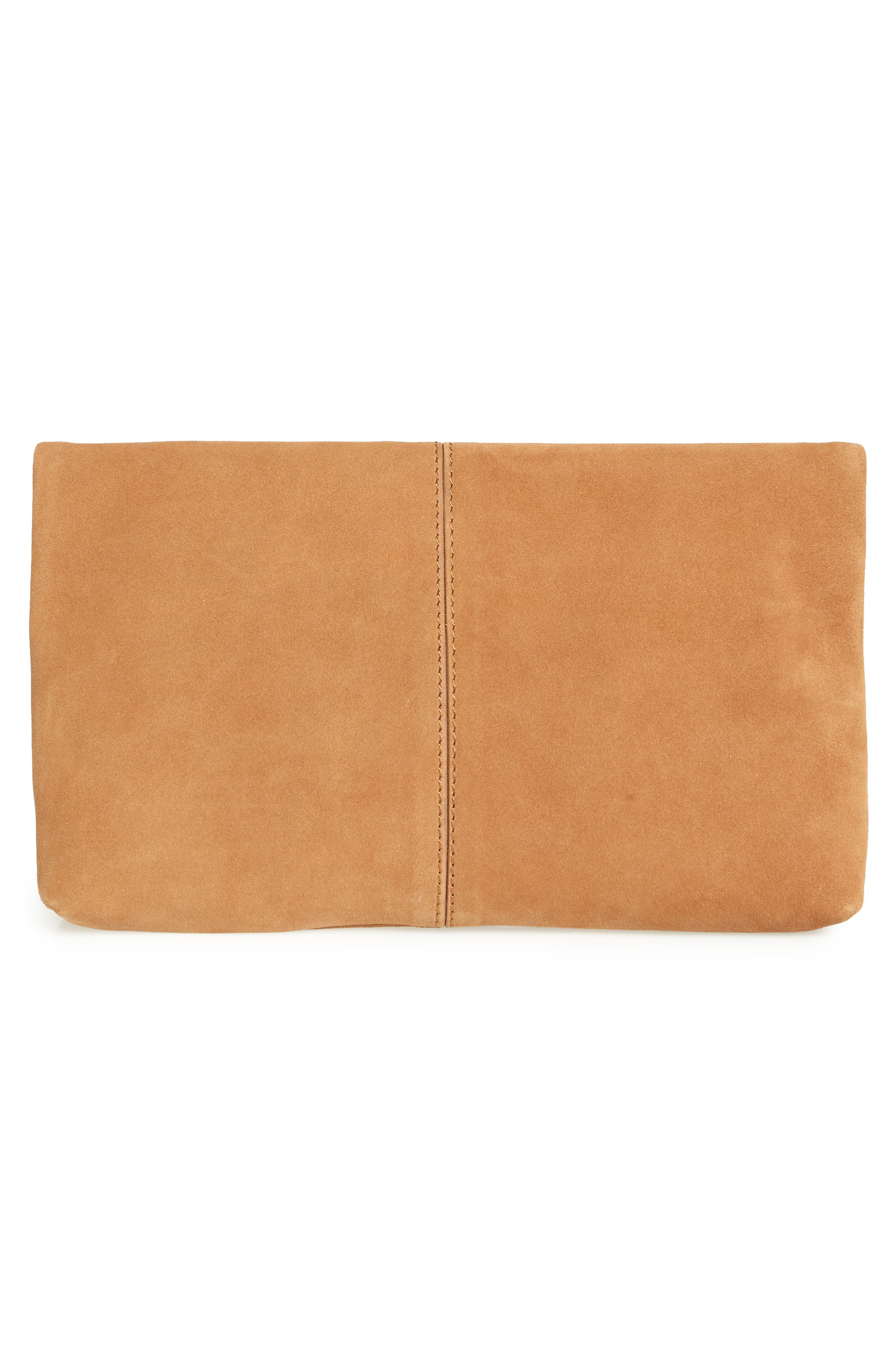 Suede Clutch, Alternate, color, COGNAC