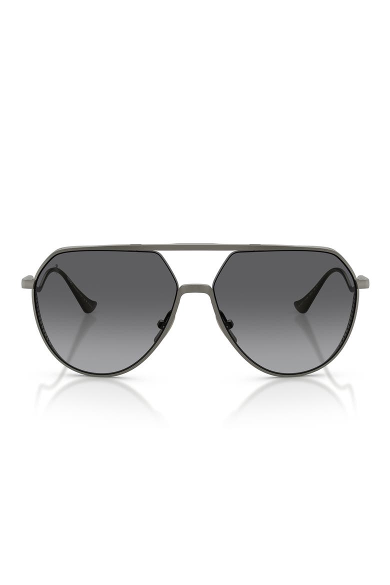 59mm Polarized Gradient Pilot Sunglasses, Main, color, MATTE GUNMETAL / GREY POLAR