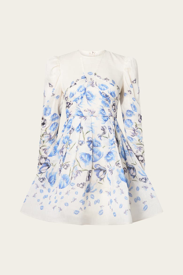 Leoni Silk Blend Mini Dress, Alternate, color, Tulip Blue