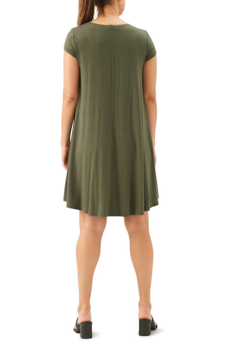Karen Kane Maggie Cap Sleeve Trapeze Dress, Alternate, color, Olive