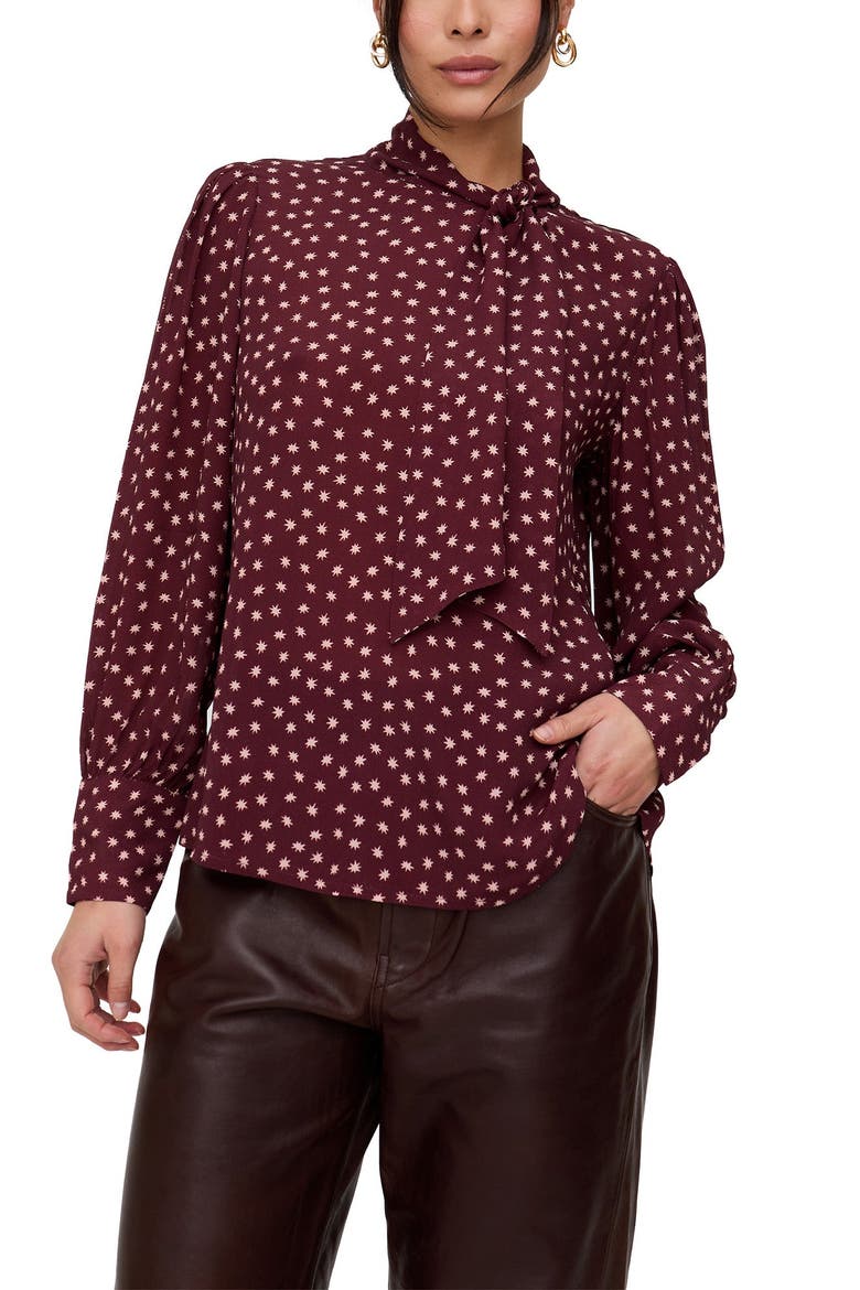 Fifi bow Blouse, Main, color, Burgundy