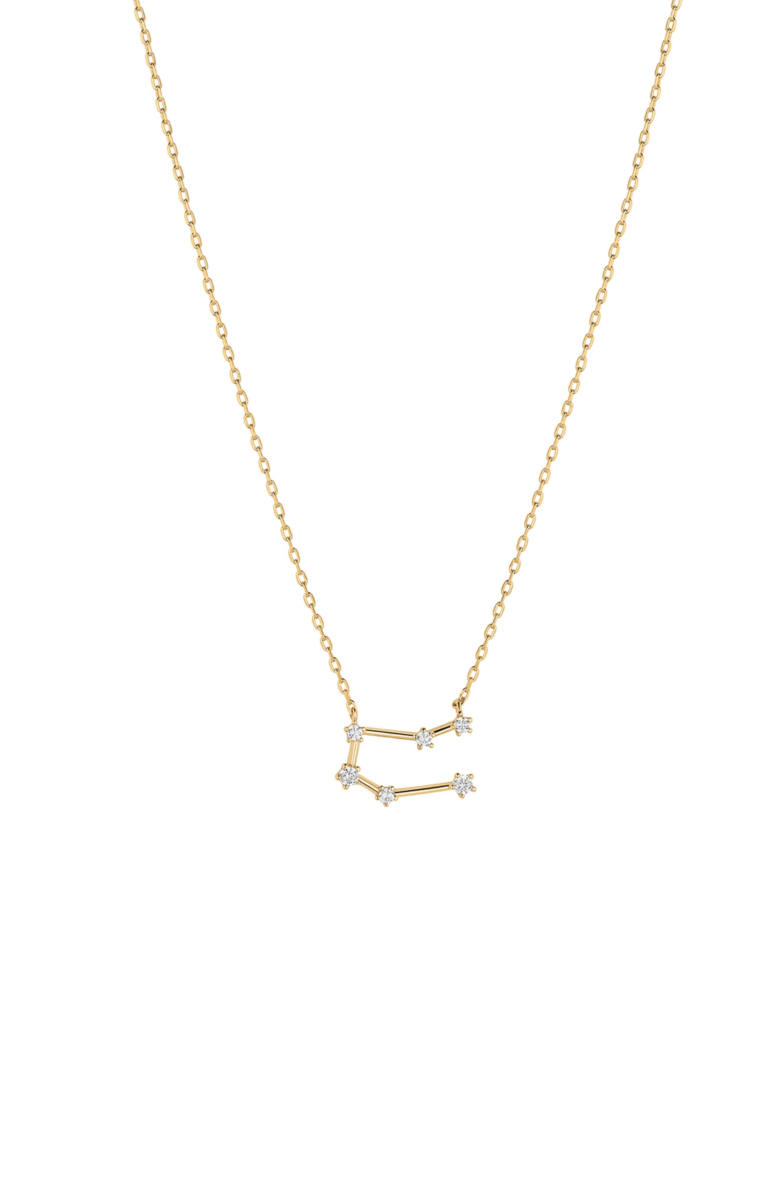 Bearfruit Jewelry 14k Gold Constellation Zodiac Necklace, 12 Zodiac Constellation Holiday Gift Idea