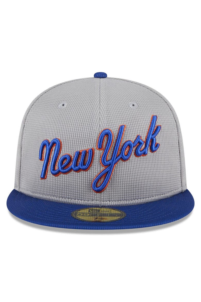 Men's New Era  Gray New York Mets 2024 Batting Practice 59FIFTY Fitted Hat, Alternate, color, Gray