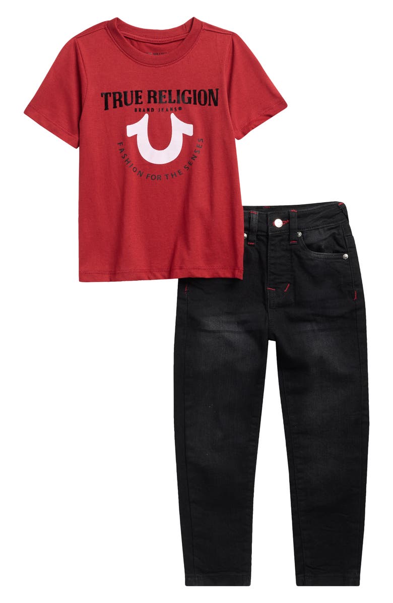 True Religion Horseshoe Graphic T-Shirt & Jeans Set, Main, color, 