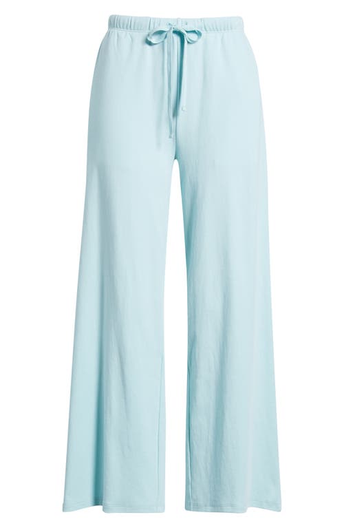 Eileen Fisher Sleep Organic Cotton Wide Ankle Sleep Pants In Pool