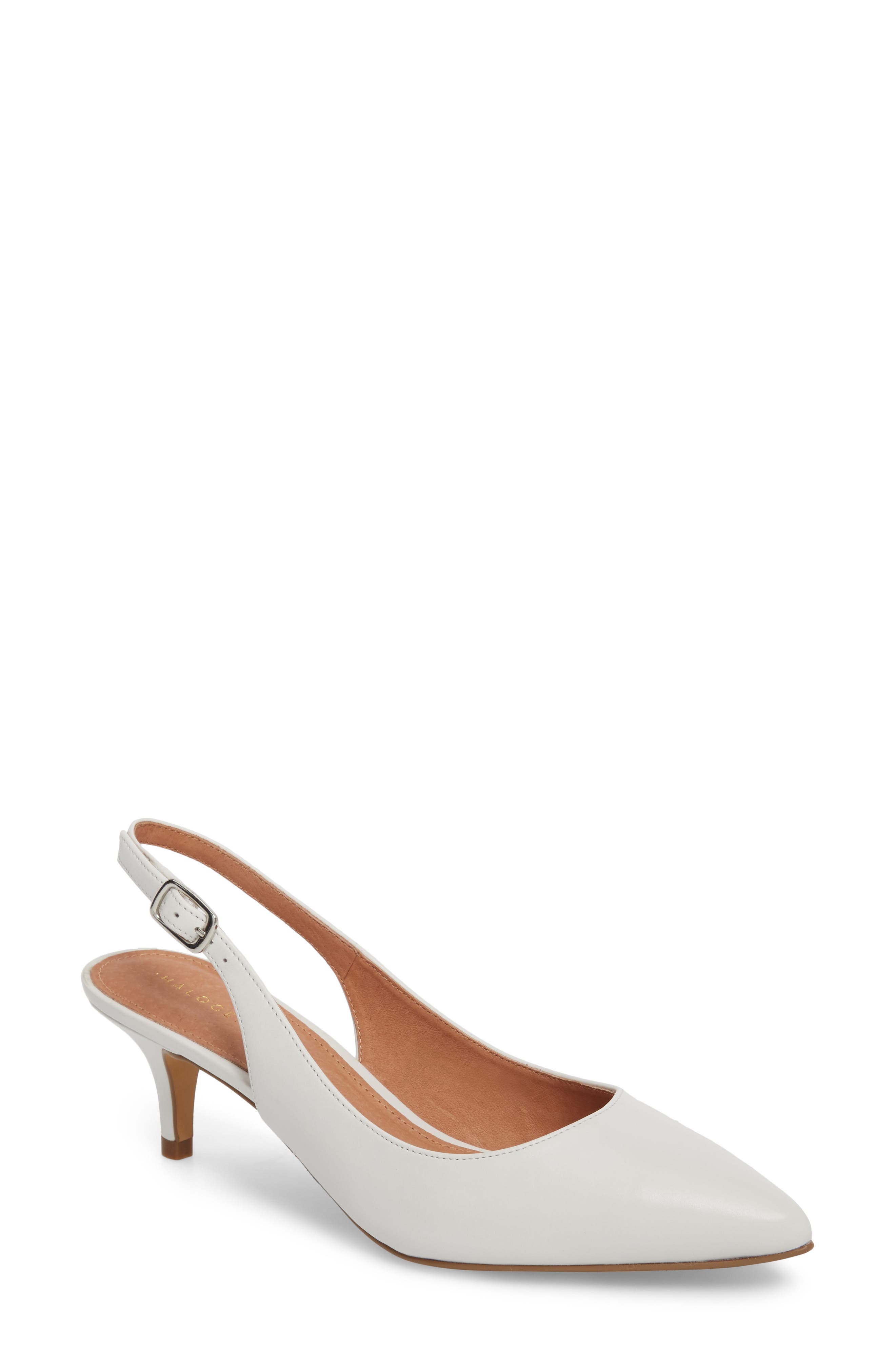 Elyse Slingback Pump, Main, color, WHITE LEATHER