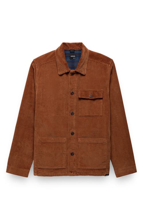 Prana Ridgecrest Organic Cotton Corduroy Chore Coat In Brown