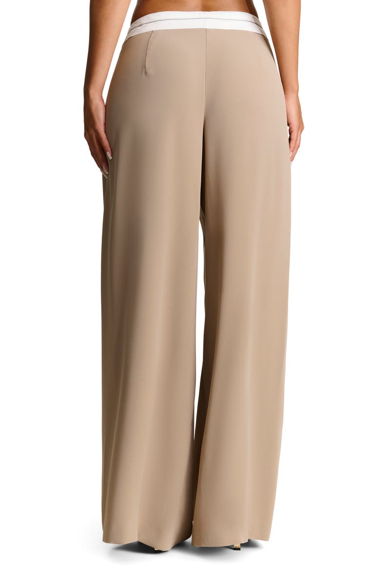 Naked Wardrobe Foldover Waist Wide Leg Trousers, Alternate, color, Latte