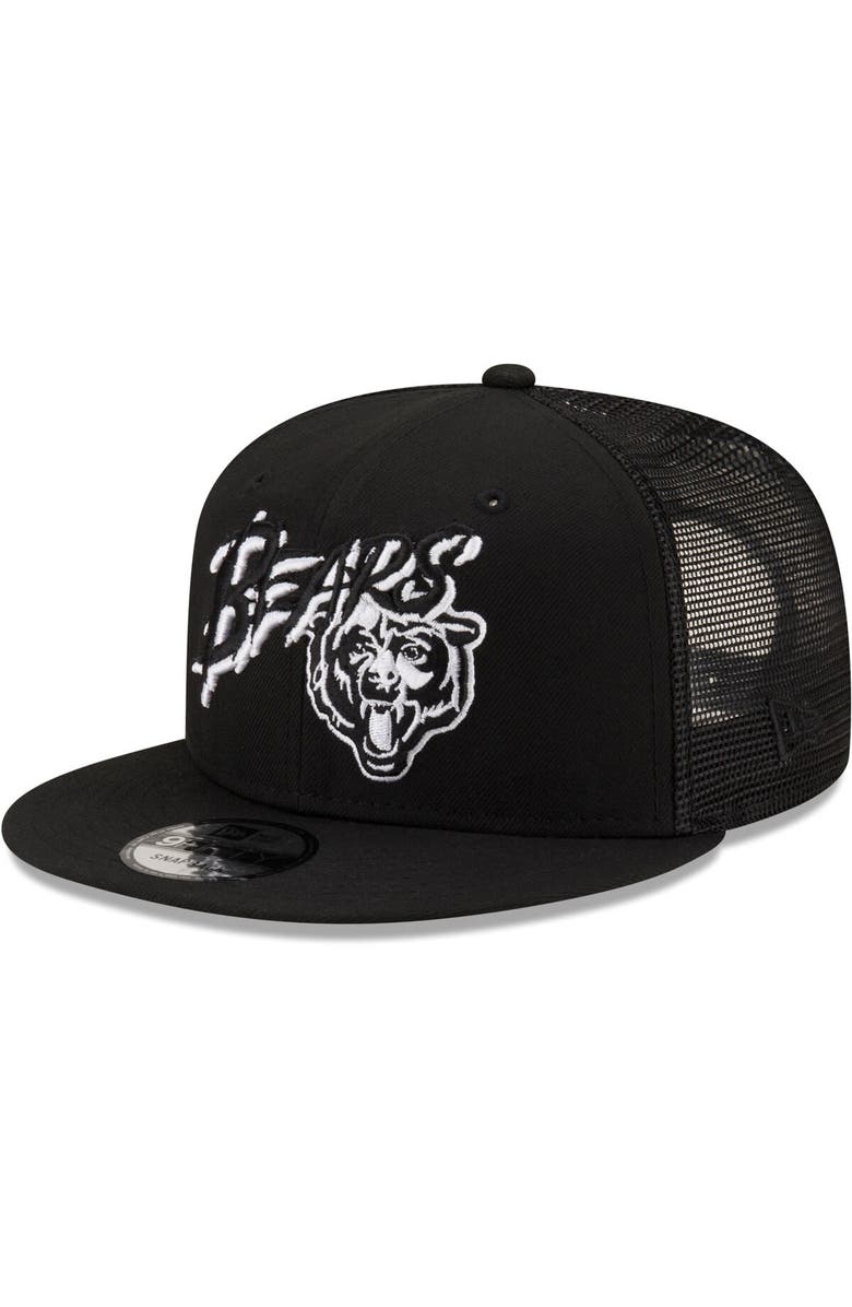 New Era Men's New Era Black Chicago Bears Graffiti Script 9FIFTY Snapback Hat, Main, color, 