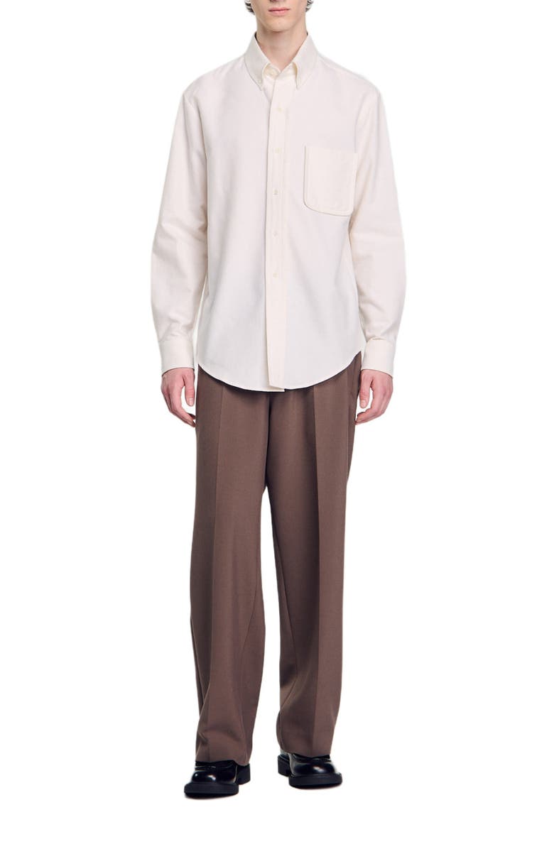 SANDRO Oxford flannel shirt, Alternate, color, 