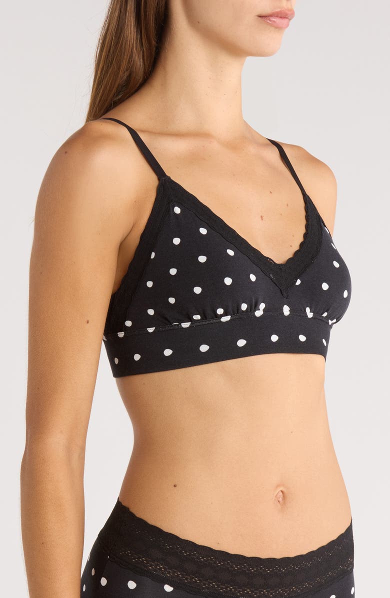 MeUndies FeelFree Lace Trim Plunge Bralette, Alternate, color, Polka Dots