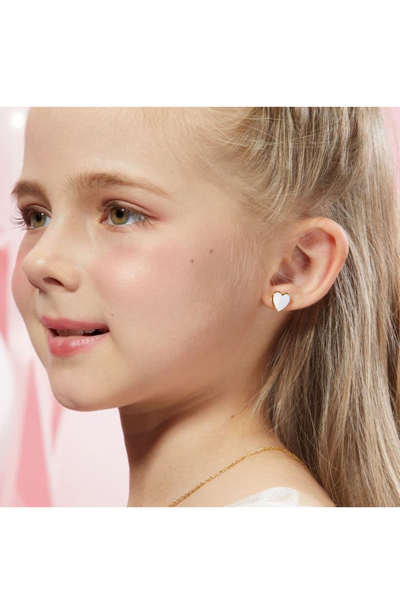 Anna Zuckerman Petit Love Studs in White, Alternate, color, White