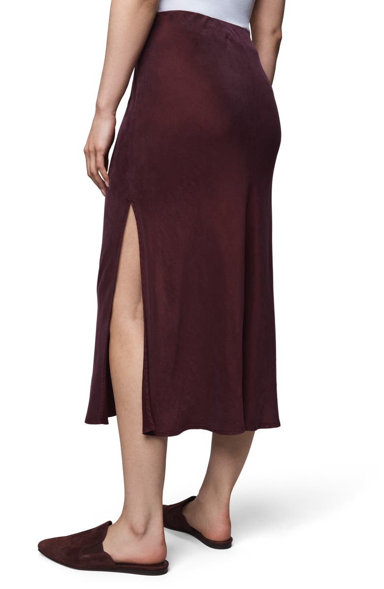 Splendid Serena Side Slit Satin Midi Skirt, Alternate, color, Rosewood Pink
