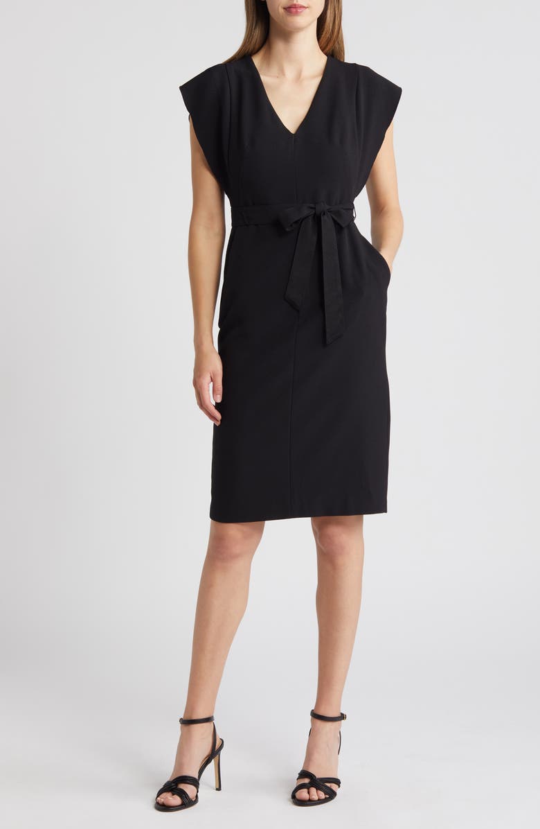 Eliza J Ruffle Sleeve Sheath Dress, Main, color, 