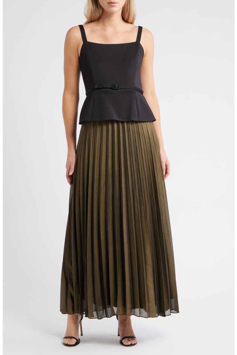 Mixed Media Dress, Main, color, BLACK MULTI